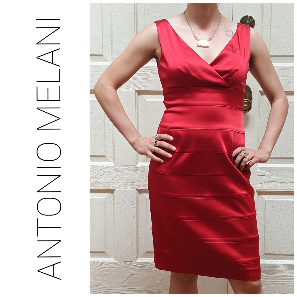 Antonio Melani Sexy Satin Bandage Dress - Picture 1 of 8